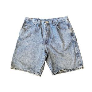 Wrangler 40 Carpenter Blue Jean Denim Shorts Pockets Summer Medium Wash